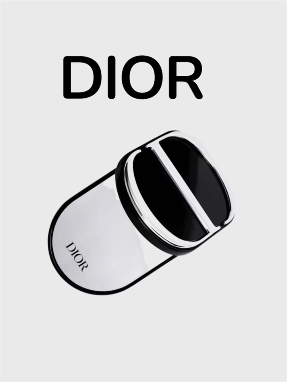 DIOR CD Smart Phone Pop Socket Phone Ring Mirror Stand Black/Silver Compact